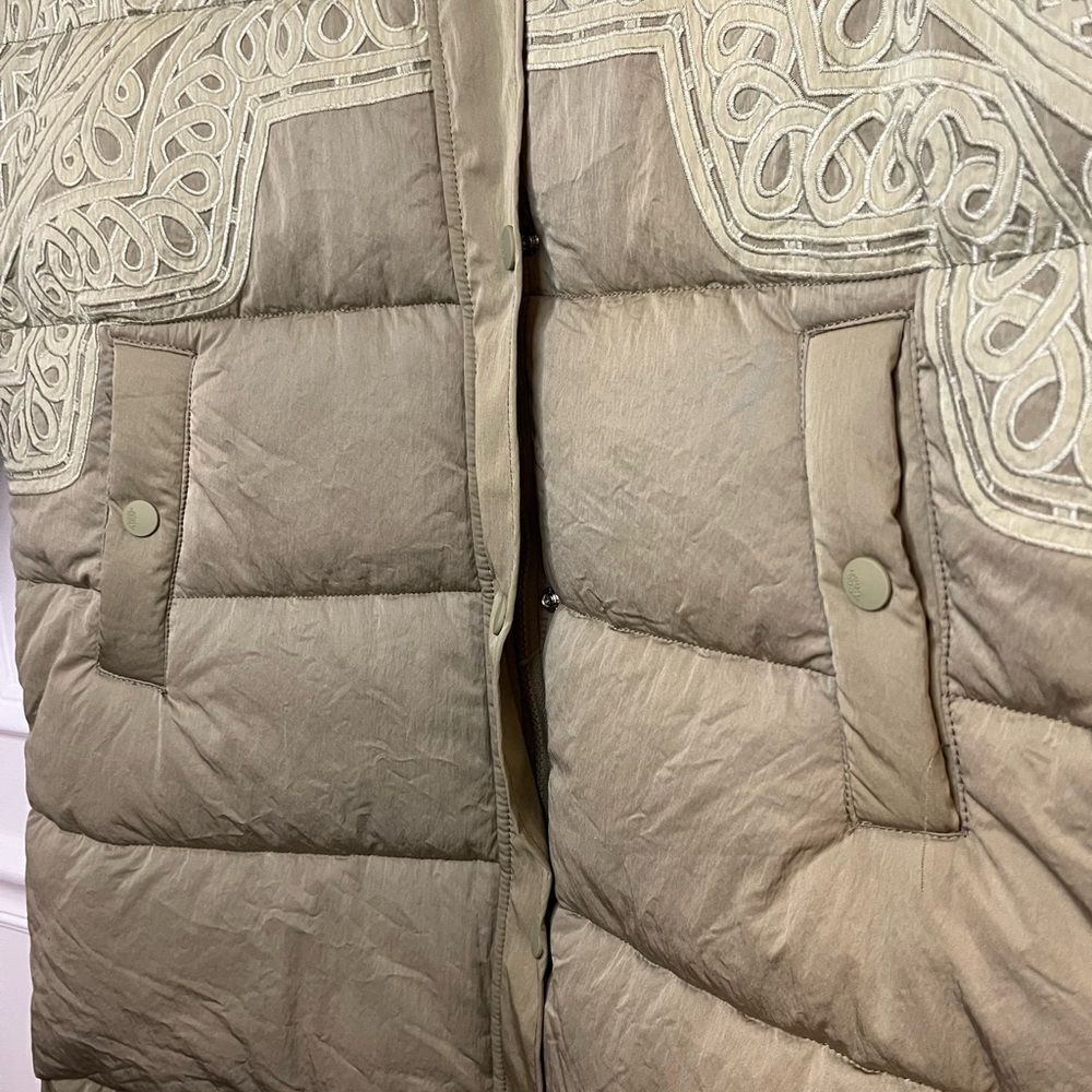 Free People Headed For The Hills Embroidered Puffer Jacket Military Green, S NWT - Picture 8 of 14